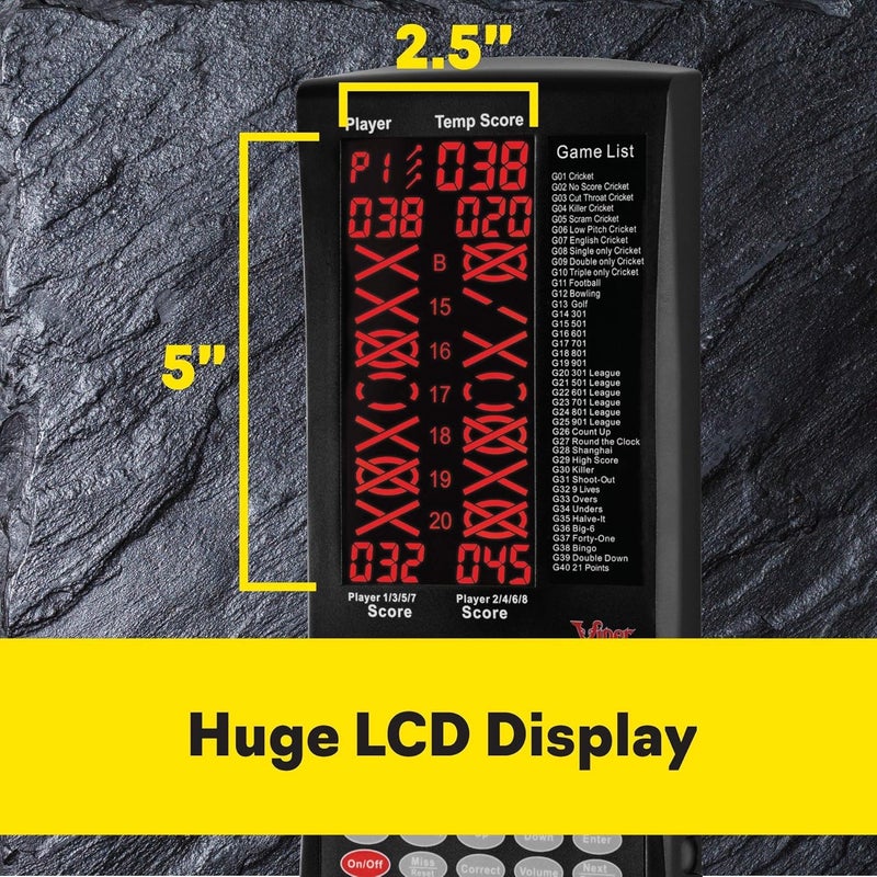Viper ProScore Digital Dart Scorer Electronic Dartboard Scoreboard for Up to 8 Players, with 40 Games and 655 Game Options, Including Cricket and X01 - Image 2